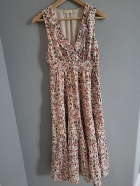 Altar'd State Pink and Cream Floral Maxi Dress